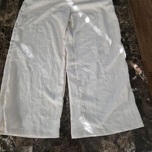 SHEIN Cream Elastic Waist Pants Xl